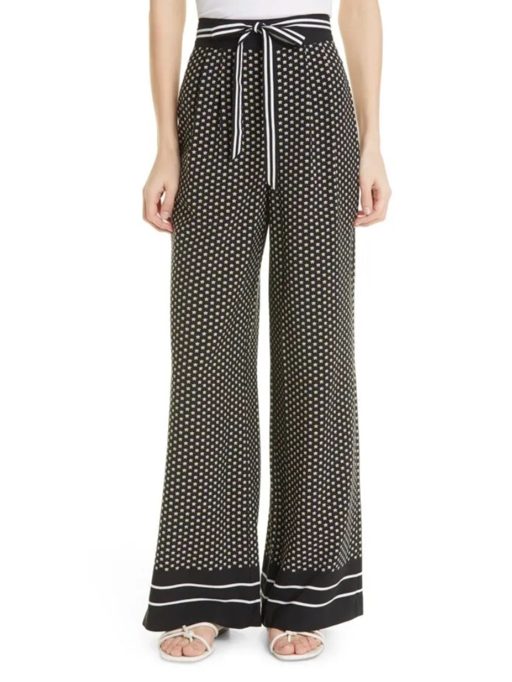 Ted Baker London Bondie Wide-Leg High-Rise Daisy Pants 0-2 No Belt